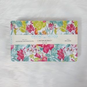 Cynthia Rowley Floral Melamine Appetizer Plates x6